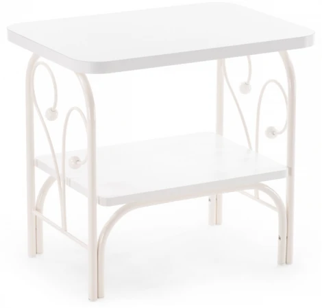 Прикроватная тумба Woodville Клео 2 белая / белая 446220