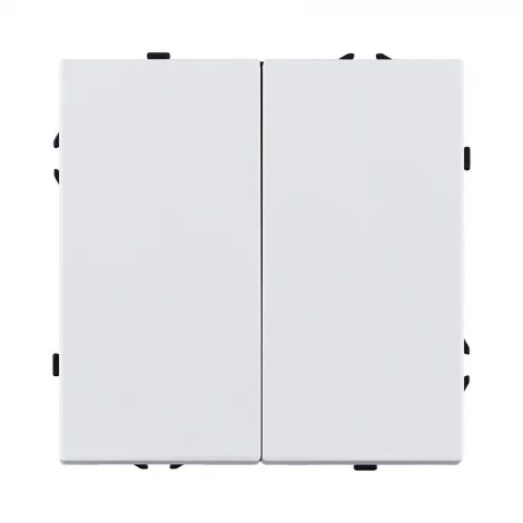 Выключатель кнопочный 2-клавишный 10А/250В белый глянцевый Kollinger Eclipse EC-025WG