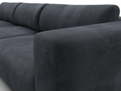 Диван угловой Лига-066 НПБ Лонг угол левый (ЛДСП,Фанера,Брус,Велюр/Темно-серый) Лига Диванов 131229L