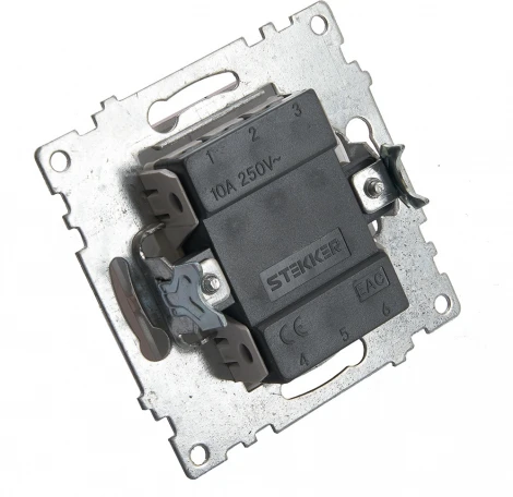 Выключатель одноклавишный (шампань) Stekker Катрин 39589