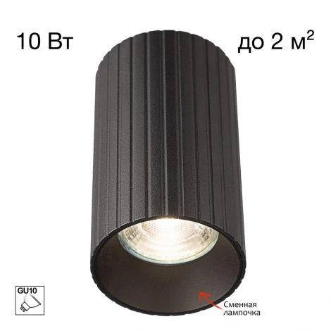 Потолочный светильник черный рифленый Citilux Axel CL512111R