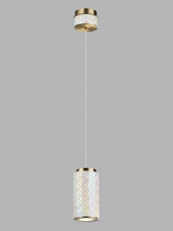 Подвесной светильник светодиодный Odeon Light Lulu 5454/5L светлая бронза/жемчужный/металл/керамика/акрил LED 5W 3000K