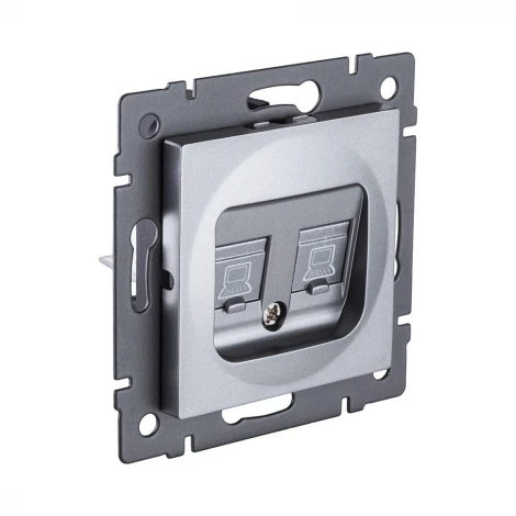 Розетка двойная Ethernet RJ45 серый Kollinger REA-015GY для Aspekt, Eleganz, Reflex