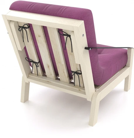 Кресло Arsko Локи беленый дуб фиолетовая рогожка