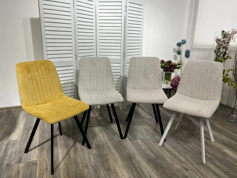 Обеденный стул M-City ELVIS WZ2042-02 светло-бежевый/ белый каркас