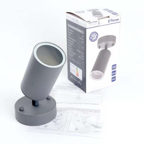 Архитектурная подсветка Feron Бостон 48321 DH1704, на стену, GU10 35w, серый