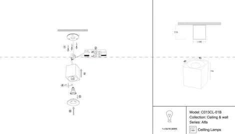 Накладной потолочный светильник Slim GU10 1x50Вт Maytoni Technical C013CL-01B
