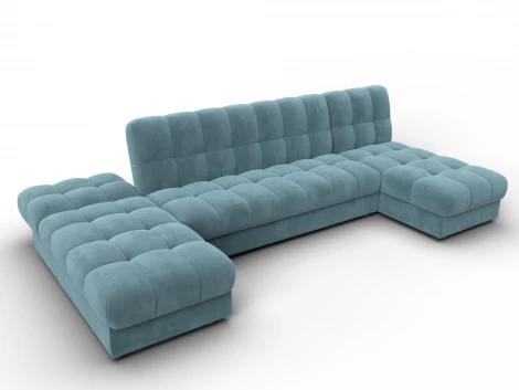 Диван П-образный Лига-116 НПБ (ДСП,ЛДСП,Велюр/Бирюзовый) Лига Диванов 137327