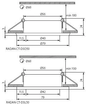 Встраиваемый точечный светильник Kanlux RADAN 7362 (12V, круглые)