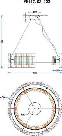Подвесная люстра с пультом, светодиодная Wertmark Patricia WE117.02.103