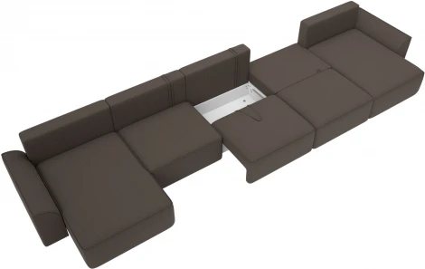 Диван п-образный Лига-048 НПБ МегаЛонг Лига Диванов (Рогожка) арт.128315