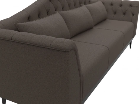 Диван кухонный прямой Флорида (Коричневый/Рогожка) Лига Диванов арт.122489