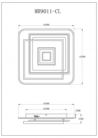 Потолочный светодиодный светильник MyFar Galatea MR9011-CL (регулировка яркости, 220V, пульт управления)