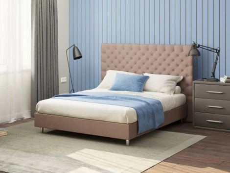 PROxSON Кровать Paris Boxspring Standart (Ткань: Рогожка Тетра Ореховый) 140x200