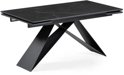 Керамический стол Woodville Ноттингем 160(220)х90х79 черный мрамор / черный 553542