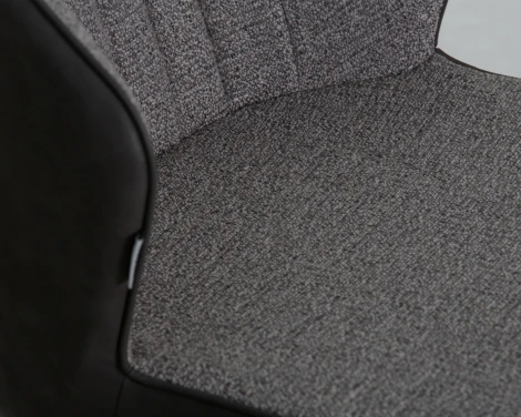 Стул обеденный KEVIN (черные матовые ножки, Сиденье серая ткань FC-09, Спинка антрацит кожзам RU-08)