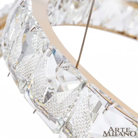 Подвесной светильник Arte Milano Venezia 311311/D800-D600 GD (регулировка яркости, LED, 220V, хрусталь, пульт управления, на тросе)