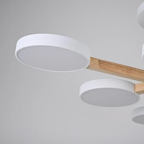 Потолочная люстра Wi-Fi на штанге Turna L6 White By ImperiumLoft Turna-B01 (LED, 220V, голосовое управление, умный дом - Алиса)