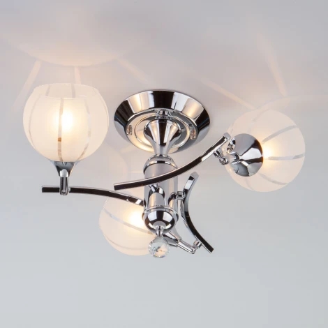 Потолочная люстра Eurosvet 3353 3353/3 хром/белый