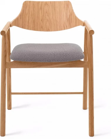 Стул с подлокотниками Viggo, дуб натуральный, ткань, серый Top Concept арт.20904