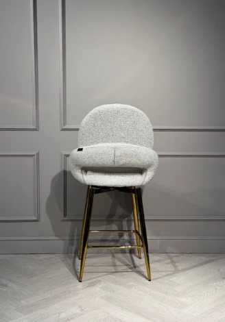 Стул барный IST-CASA Виола BS1241-WT, 55х46х105 см, белый крем/золото