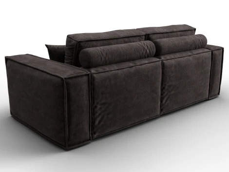 Диван прямой Лига-081 НПБ (ДСП/Пластик/Велюр/Коричневый) Лига Диванов 130116