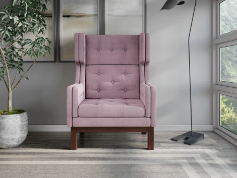 Кресло Arsko Айверс Хай Орех шенилл розовый