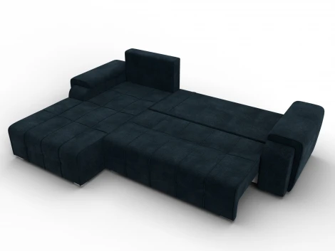 Диван угловой Лига-121 левый угол (ДСП,Брус,Велюр/Графит) Лига Диванов 137354L