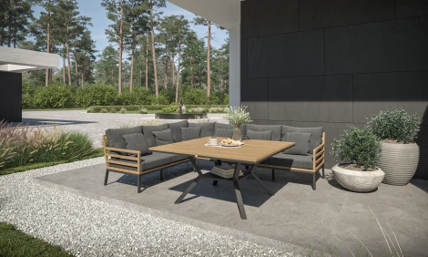 Комплект садовой мебели Patio Calma серая, тик/алюминий Gardenini LPPCLMML.010800.S4