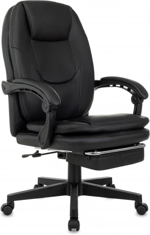 Кресло руководителя Бюрократ CH-868N-F черный эко.кожа крестов. пластик подст.для ног