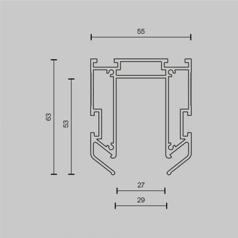 Профиль для монтажа Exility в натяжной ПВХ потолок Maytoni Technical Accessories for tracks Exility TRA034MP-212S(N)