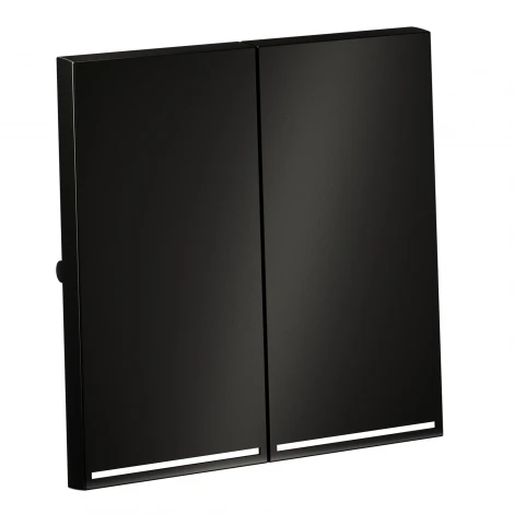 Клавиши для выключателя/переключателя двухклавишного с подсветкой (антрацит) Voltum S70 Metal VLSM000412