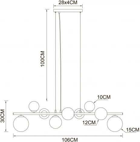 Подвесной светильник Arte Lamp Gemini A2243SP-9PB (220V, на тросе, шарики)