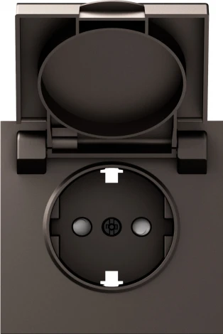 Накладка для розетки Schuko с заземлением, с крышкой, 16A 250 В~, мокко IP44 Donel S08 DS45453