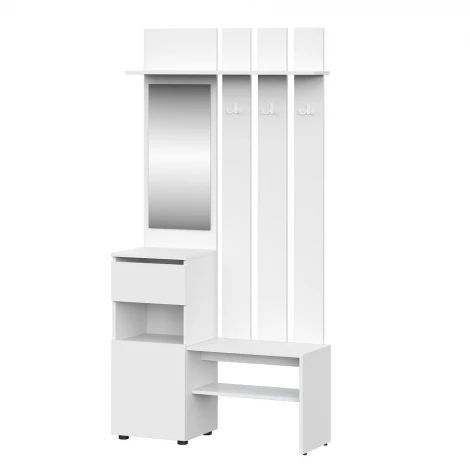 Вешалка с Зеркало Арникам Токио, белая