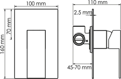 Смеситель Wasserkraft Abens 2051 С ВНУТРЕННЕЙ ЧАСТЬЮ, для душа