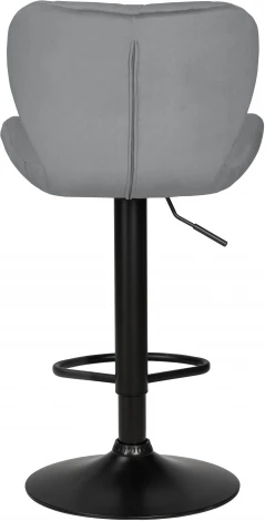 Стул барный DOBRIN BARNY BLACK (серый велюр (MJ9-75)) 5022_BlackBase-LM BLACK, цвет сиденья серый (MJ9-75), основания черный