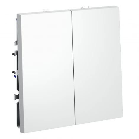 Перекрестный переключатель встраиваемый двухклавишный 10А, (белый матовый) Voltum S70 VLS020502