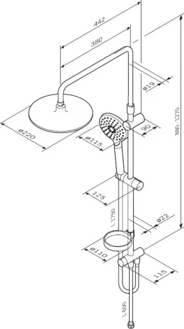 Душевая стойка Am.Pm Tender F0745A000
