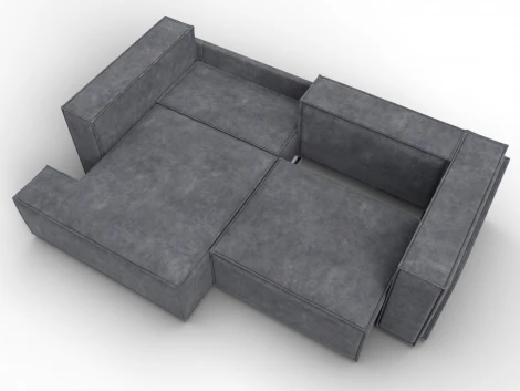 Диван угловой Лига-061 угол левый (ДСП,Брус,Фанера,Велюр/Темно-серый) Лига Диванов 131145L