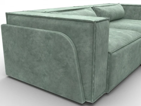 Диван угловой Лига-061 угол правый (ДСП,Брус,Фанера,Велюр/Зеленый) Лига Диванов 131146