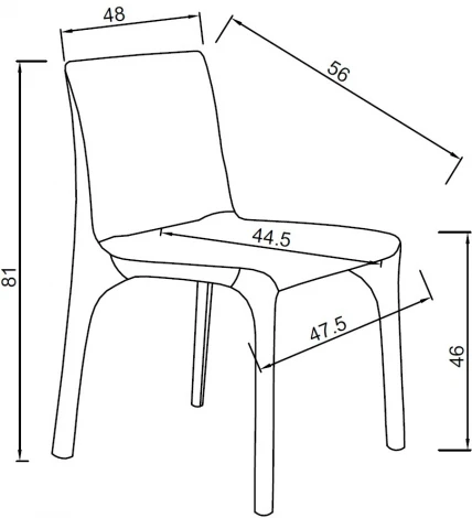 Стул обеденный экокожа бежевый 56*48*81см Garda Decor арт.160KD-80060