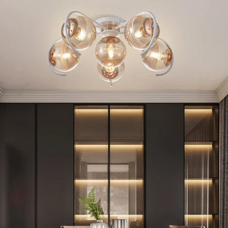 Потолочная люстра Arte Milano AMALFI 326208/5+1 WH+FG (220V, шар)