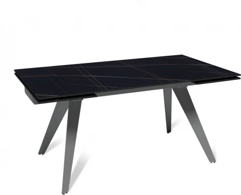 Стол раскладной Rhein (160+40+40), керамика матовая Black gold Top Concept арт.22738
