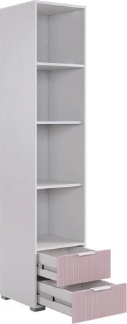 Зефир Шкаф однодверный 107.03 Mebelson (ЛДСП,МДФ,ПВХ,Пластик/Светлое дерево,Белый,Розовый) арт.UL.107-M.103.03.3102
