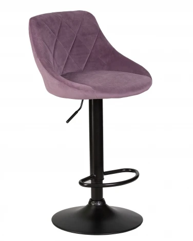 Стул барный LOGAN BLACK (пудрово-сиреневый велюр (MJ9-52))
