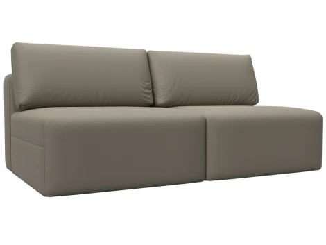 Диван прямой модульный Лига-060 НПБ (ЛДСП,Брус,Фанера/Пластик/Экокожа/Бежевый) Лига Диванов 130048