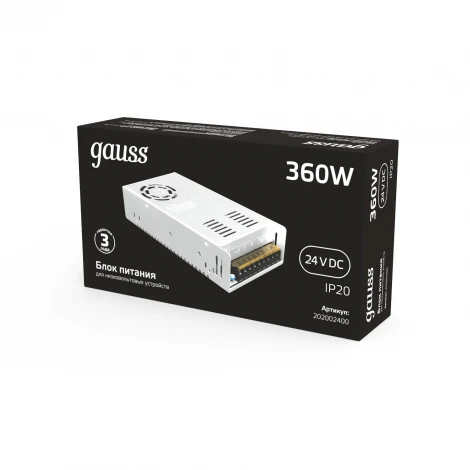 Блок питания 360W 24V Gauss 202002400