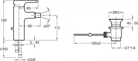 Смеситель Jacob Delafon Singulier E10865-CP для биде