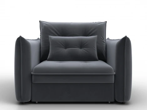 Кресло Лига-100 НПБ (ДСП,Фанера,Велюр/Серый) Лига Диванов 136995